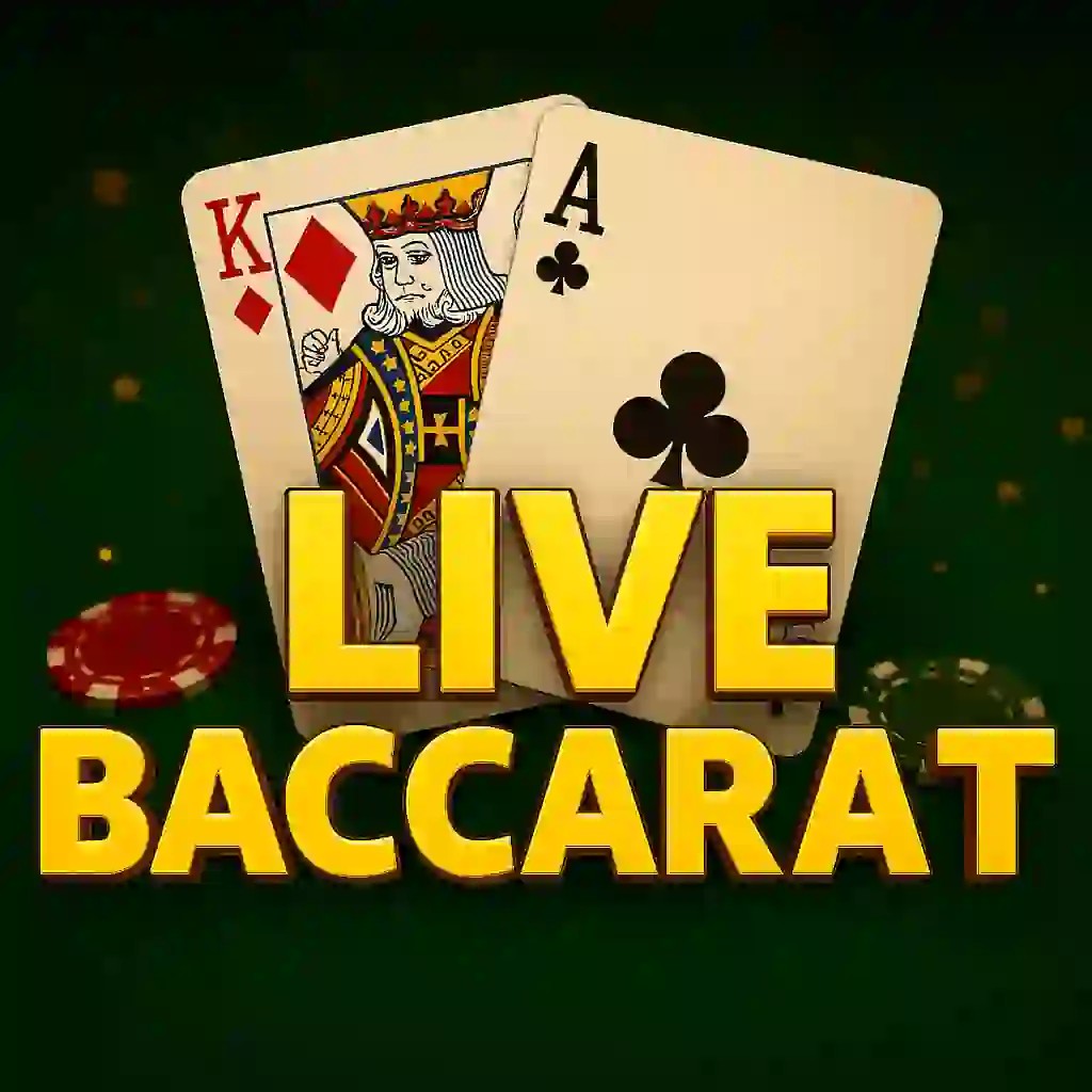 Live Baccarat online game logo by Evolution on nyxbetscasino.eu