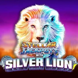 Stellar Jackpots with Silver Lion online game logo by Lightning Box Game on nyxbetscasino.eu